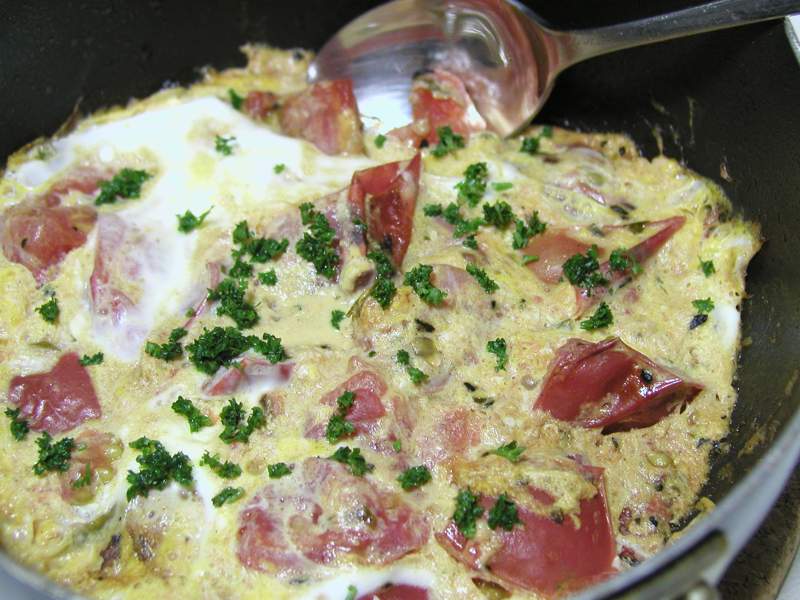 トマ玉バジルオムレツ